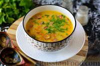 Гороховый суп с охотничьими колбасками и плавленым сыром